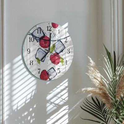 Reloj de pared redondo Frambuesas