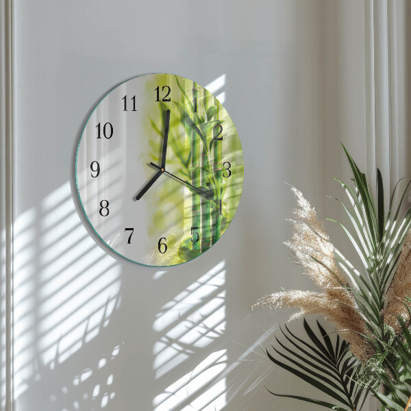 Reloj de pared redondo Bambú