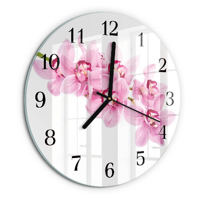 Reloj de pared redondo Orquídea