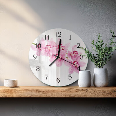 Reloj de pared redondo Orquídea
