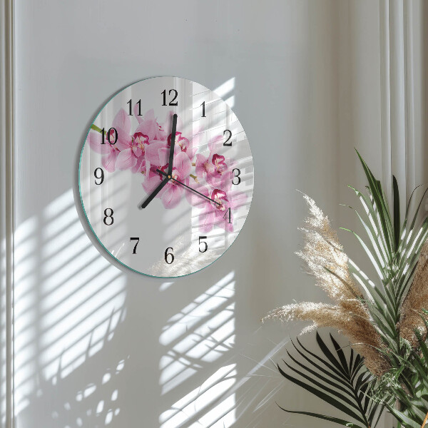 Reloj de pared redondo Orquídea