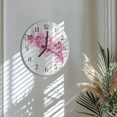 Reloj de pared redondo Orquídea