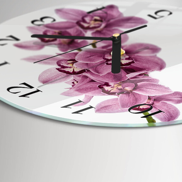 Reloj de pared redondo Orquídea