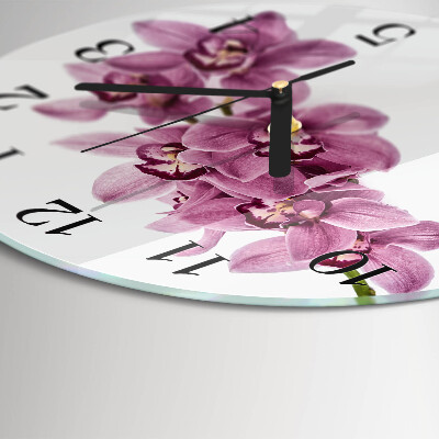 Reloj de pared redondo Orquídea