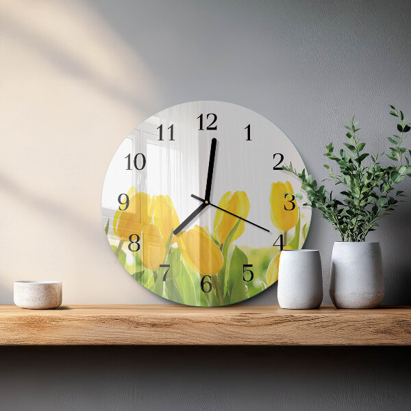 Reloj de pared redondo tulipanes
