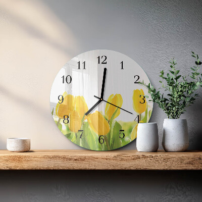Reloj de pared redondo tulipanes