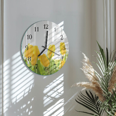 Reloj de pared redondo tulipanes