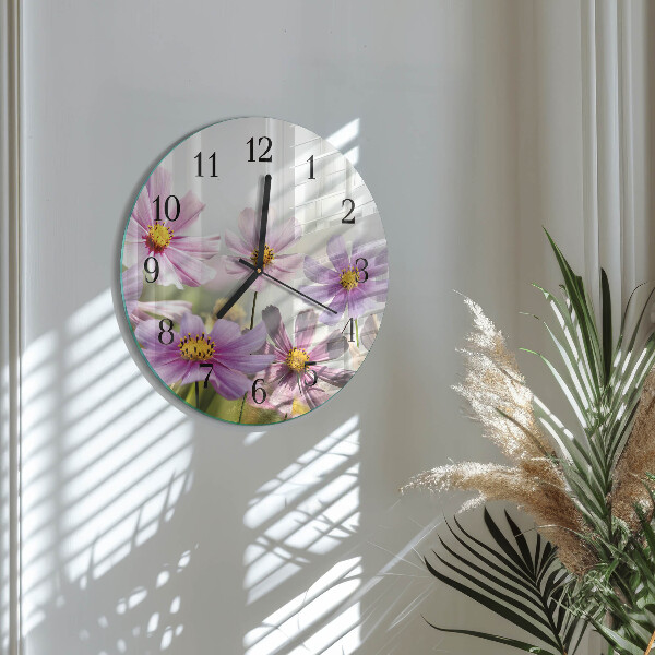 Reloj de pared redondo Flores