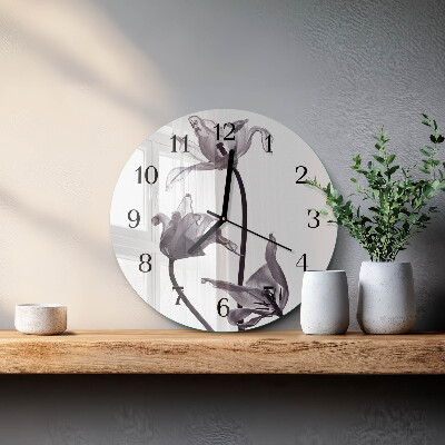 Reloj de pared redondo Flores