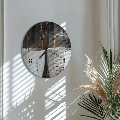 Reloj de pared redondo Cafetera