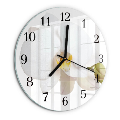 Reloj de pared redondo Orquídea