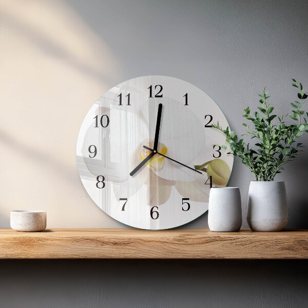 Reloj de pared redondo Orquídea