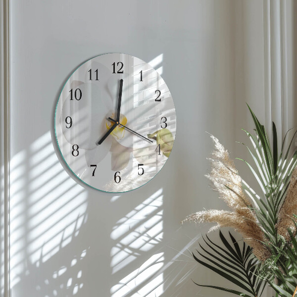 Reloj de pared redondo Orquídea