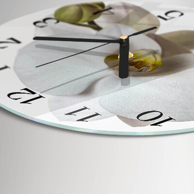 Reloj de pared redondo Orquídea