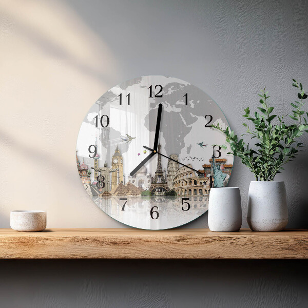 Reloj de pared redondo Mundo