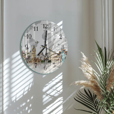 Reloj de pared redondo Mundo