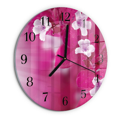Reloj de pared redondo Flores