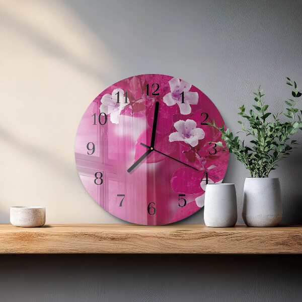 Reloj de pared redondo Flores