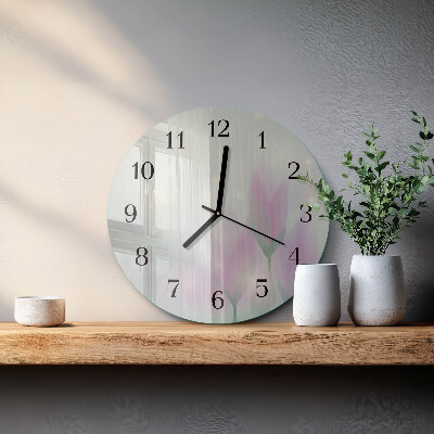 Reloj de pared redondo Flores