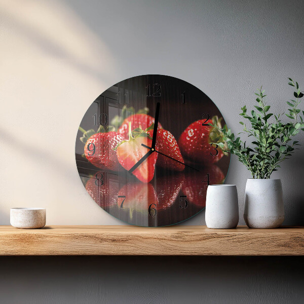 Reloj de pared redondo fresas