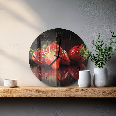 Reloj de pared redondo fresas