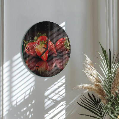 Reloj de pared redondo fresas