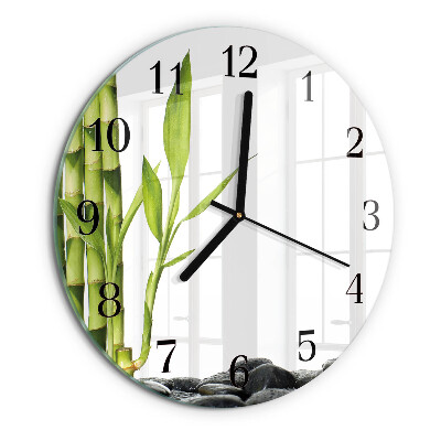 Reloj de pared redondo Bambú