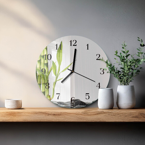 Reloj de pared redondo Bambú