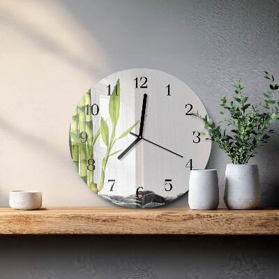 Reloj de pared redondo Bambú