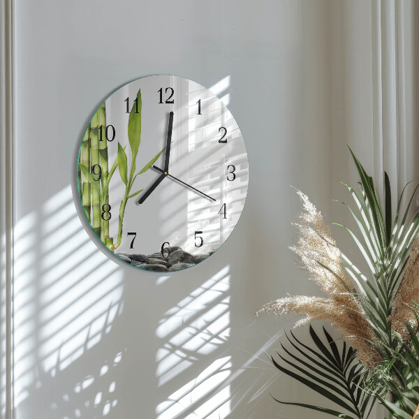 Reloj de pared redondo Bambú