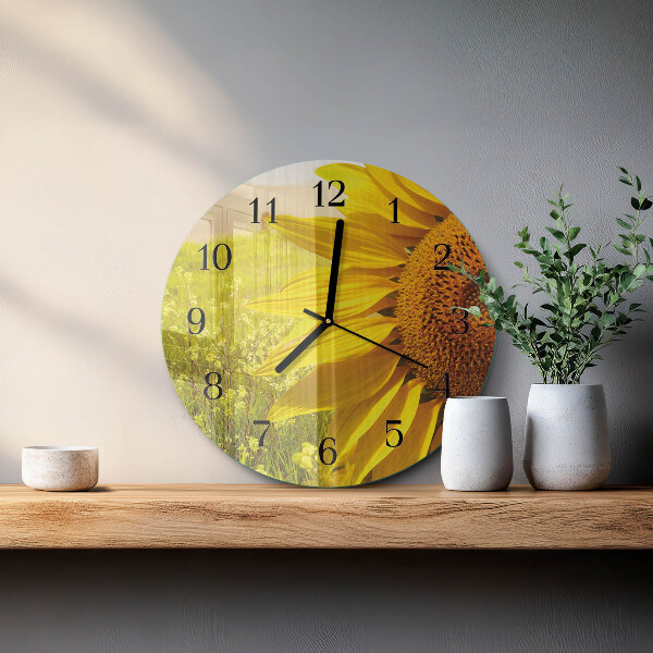 Reloj de pared redondo Girasol