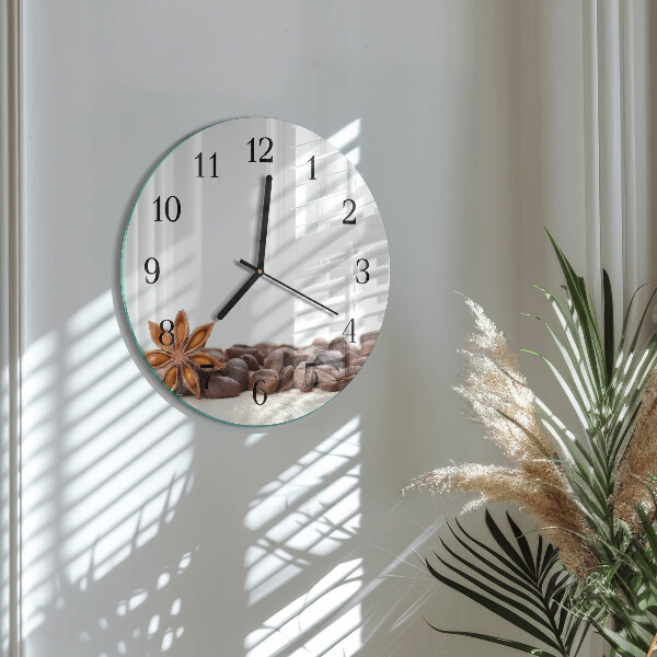 Reloj de pared redondo Granos de café