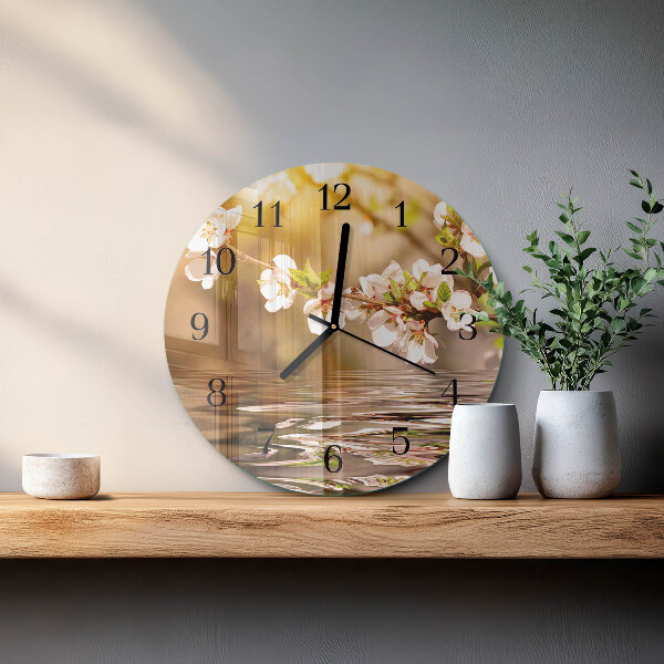 Reloj de pared redondo Flores