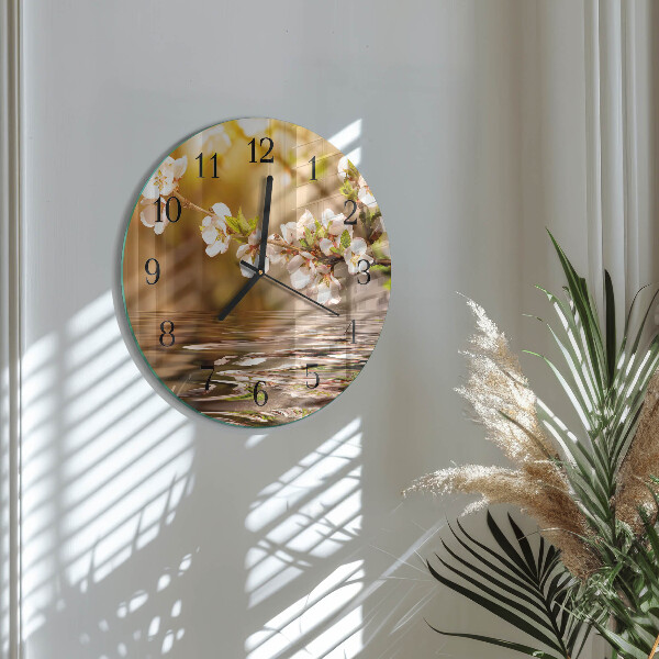 Reloj de pared redondo Flores