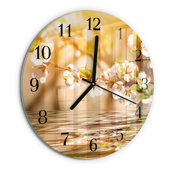 Reloj de pared redondo Flores