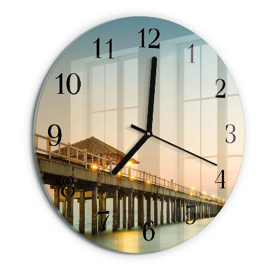 Reloj de pared redondo Pasarela de madera