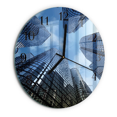 Reloj de pared redondo Edificios de cristal