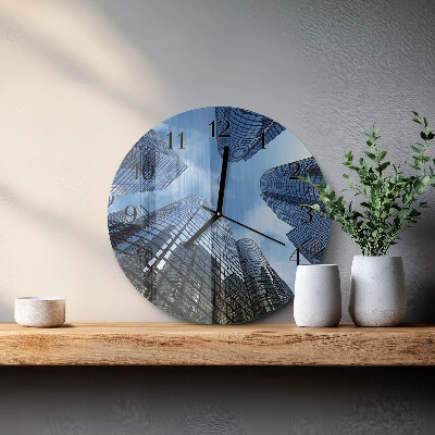 Reloj de pared redondo Edificios de cristal