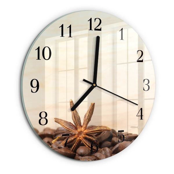 Reloj de pared redondo Granos de café