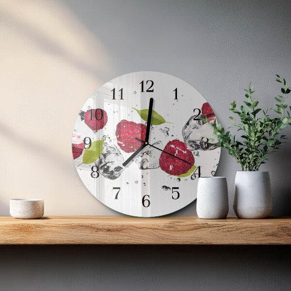 Reloj de pared redondo Frambuesas