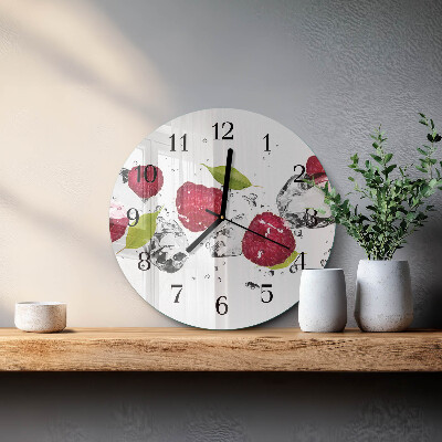 Reloj de pared redondo Frambuesas