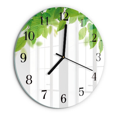 Reloj de pared redondo Hojas