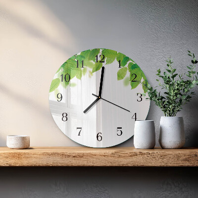 Reloj de pared redondo Hojas