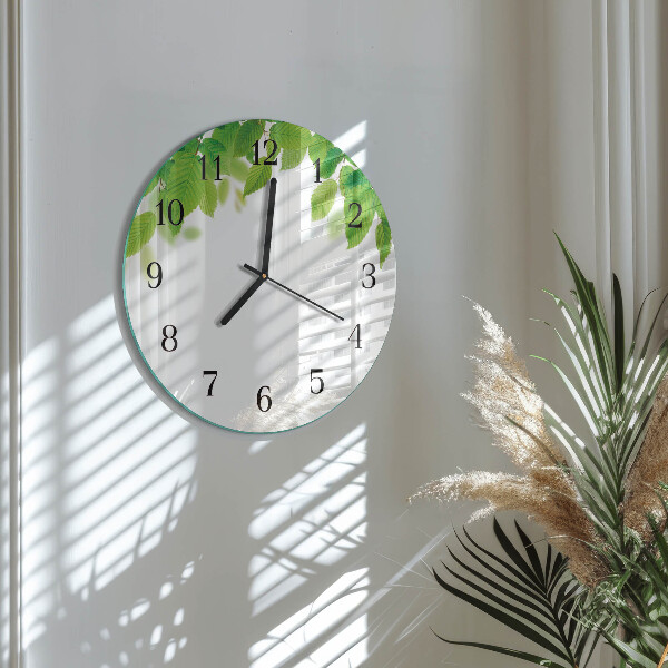Reloj de pared redondo Hojas