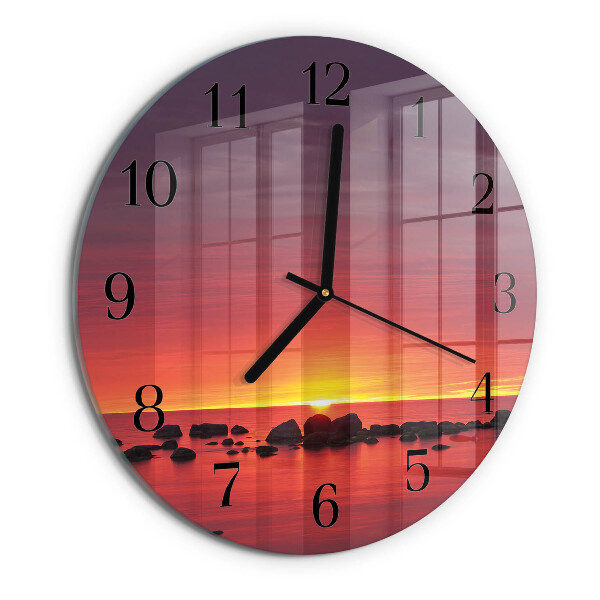Reloj de pared redondo Atardecer