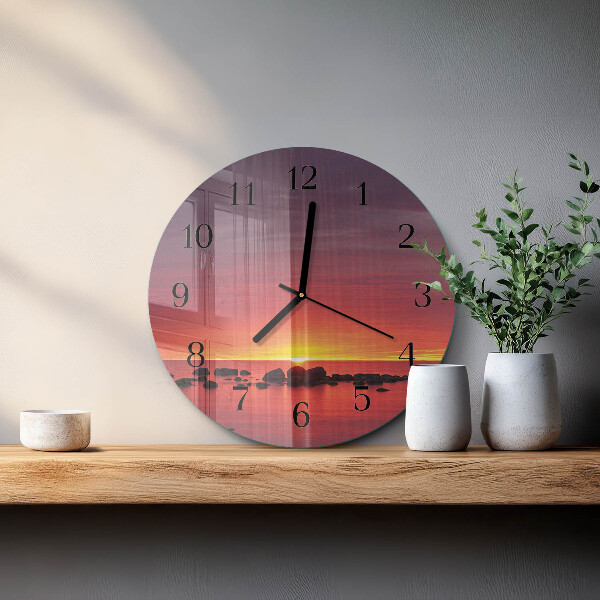 Reloj de pared redondo Atardecer