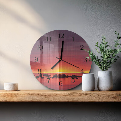 Reloj de pared redondo Atardecer