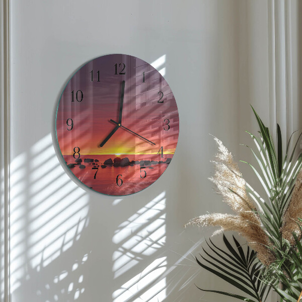 Reloj de pared redondo Atardecer