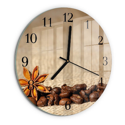 Reloj de pared redondo Granos de café