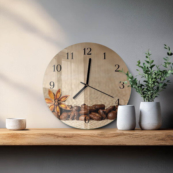 Reloj de pared redondo Granos de café